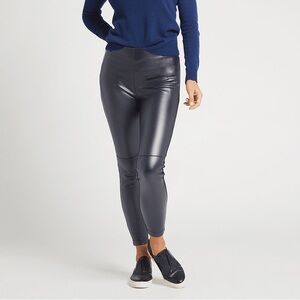 Betabrand Jett Faux Leather High Rise Yoga Dress Pants Sz Medium Short Petite